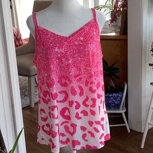 Pink Leopard Print Women's Top
